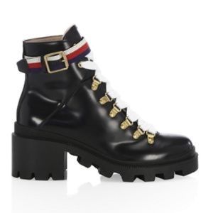 Gucci Magnum Leather Moto Boots Black Size 39